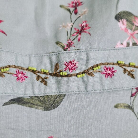 Agua by Agua Bendita Lima Maxi Dress Orquidea Green Embroidered Floral‎ Size M - Picture 7 of 15